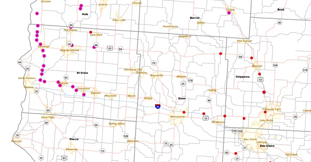 2015 in Red 2017 in Pink Cypho Distribution Map